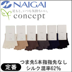 婦人 シルク混つま先ソックス5本指(指先無し)<img src="/banner_images/banner_0000000181.gif">