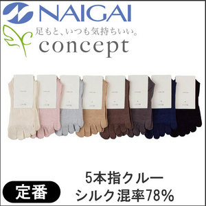 婦人 シルク混5本指クルーソックス<img src="/banner_images/banner_0000000181.gif">