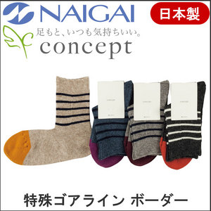 婦人 ウール混ボーダーソックス 特許編