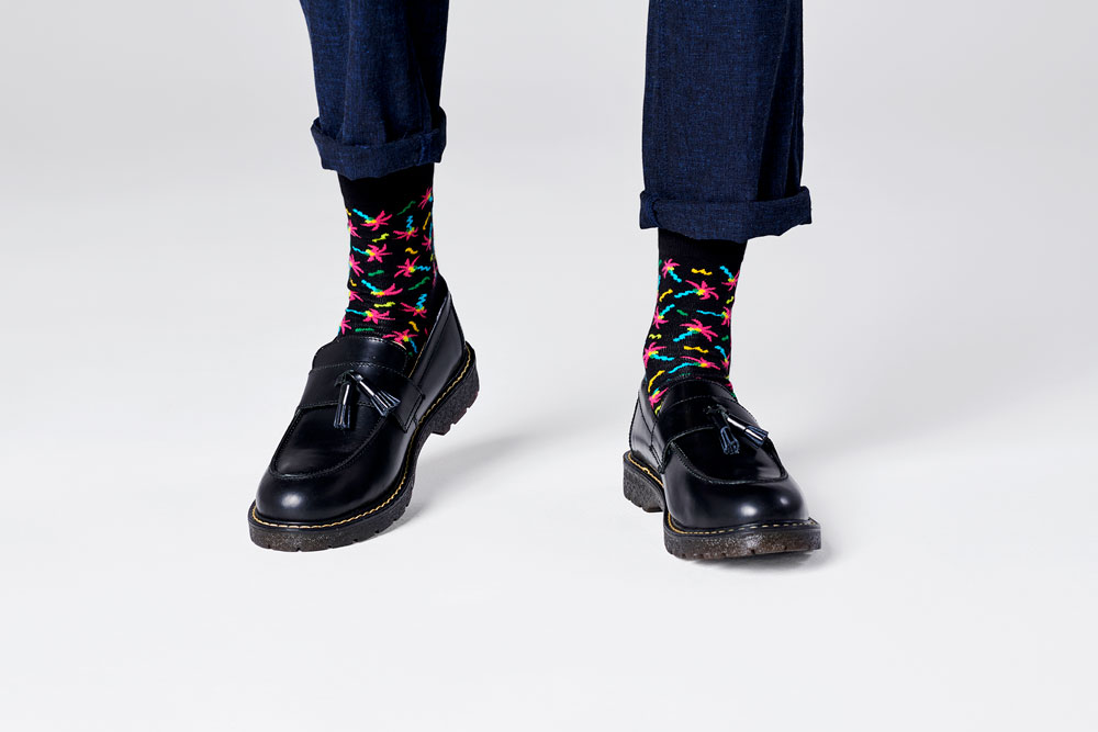 Confetti Palm 1/2 Crew Sock(36-40) <img src="/banner_images/banner_0000000180.gif">
