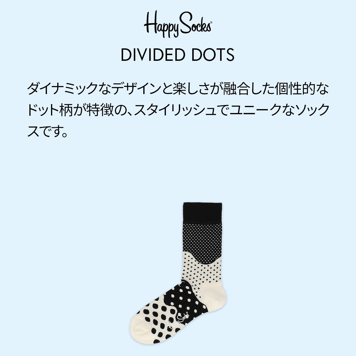 DIVIDED DOTS（ディバイディド ドット） クルー丈 ソックス 靴下 ユニセックス メンズ ＆ レディス