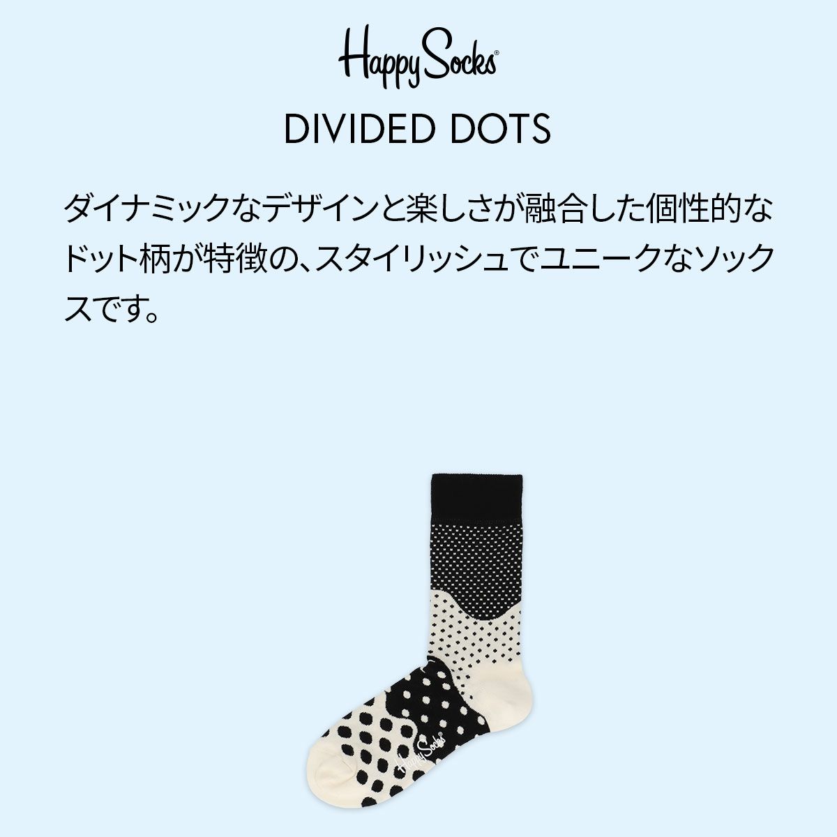 DIVIDED DOTS（ディバイディド ドット） クルー丈 ソックス 靴下 ユニセックス メンズ ＆ レディス