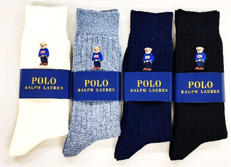 ワンポイント刺繍 ポロベア リブ クルー丈 メンズ ソックス   <img src='/banner_images/banner_0000000180.gif'>
