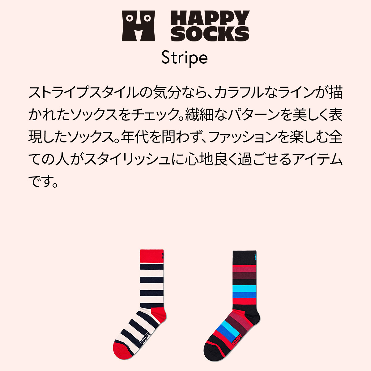 【23FW MAIN】 Stripe （ ストライプ ）クルー丈 ソックス 靴下 ユニセックス メンズ ＆ レディース 10201104