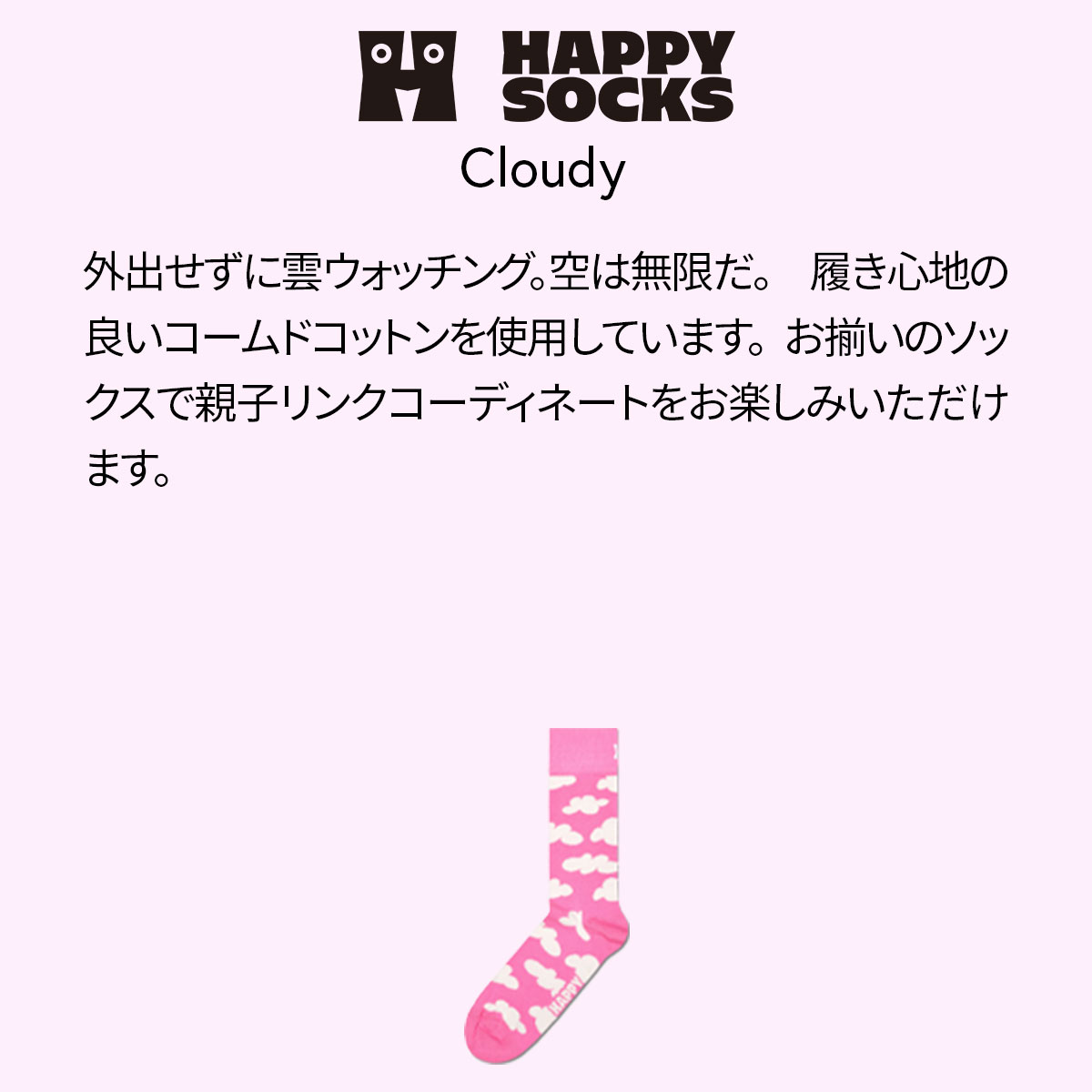 【23FW MAIN】 Cloudy（ クラウディ ） クルー丈 ソックス 靴下 ユニセックス メンズ ＆ レディス 10231066
