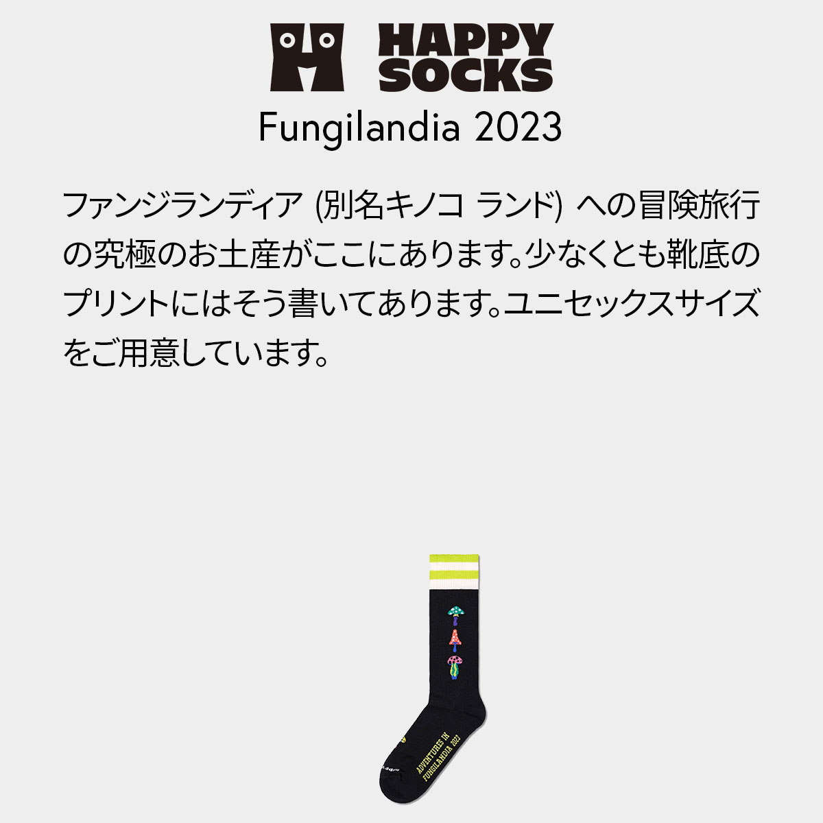 【23FW MAIN】 Fungilandia 2023 （ ファンギランディア 2023 ）クルー丈 ソックス 靴下 ユニセックス メンズ ＆ レディース 10231141