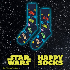【23FW コラボ】 【Limited】 Happy Socks×Star Wars(スターウォーズ)  ロゴ　 靴下  　14231009  <img src='/banner_images/banner_0000000180.gif'>