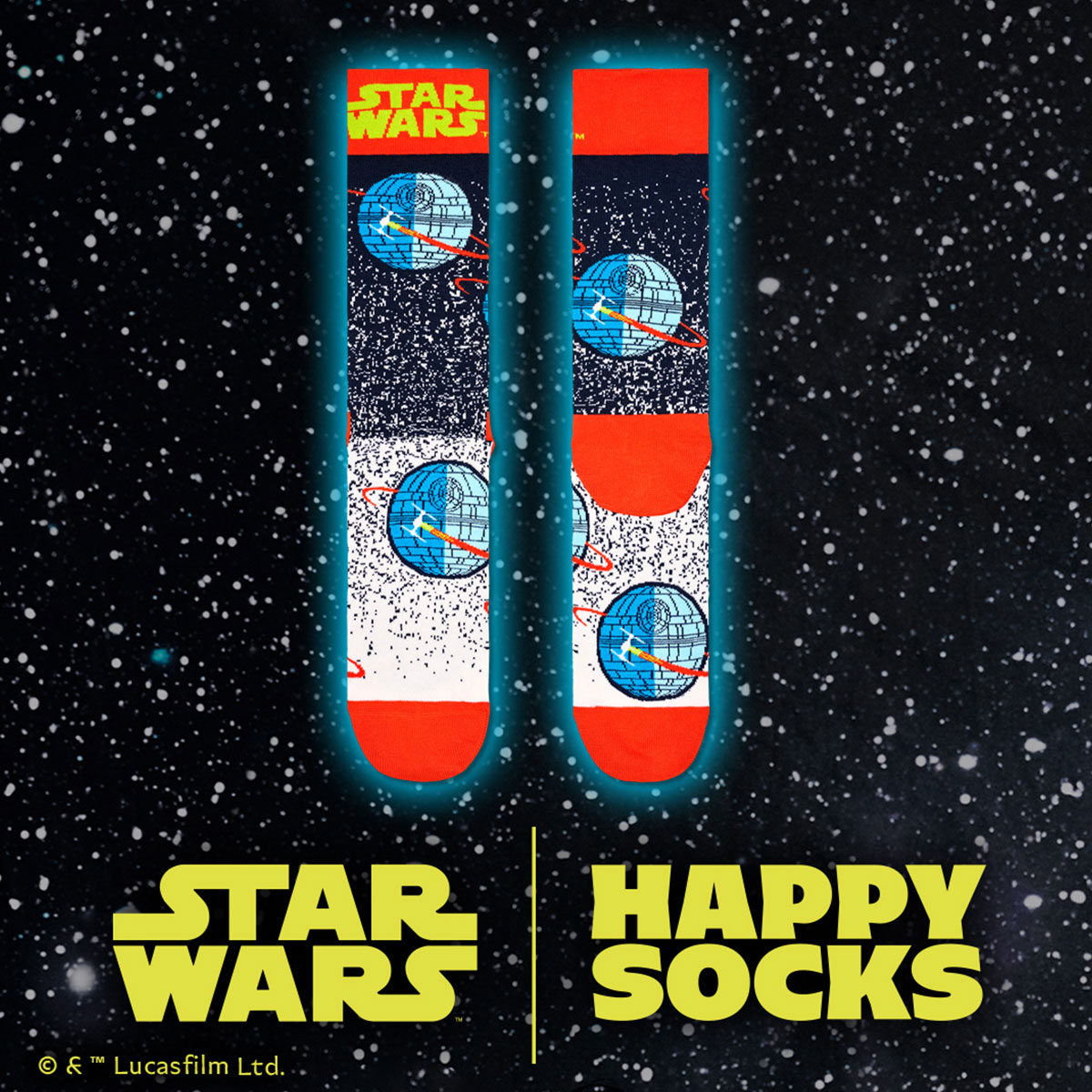【23FW コラボ】 【Limited】 Happy Socks×Star Wars  Death Star Sock ソックス 靴下 <img src='/banner_images/banner_0000000180.gif'>