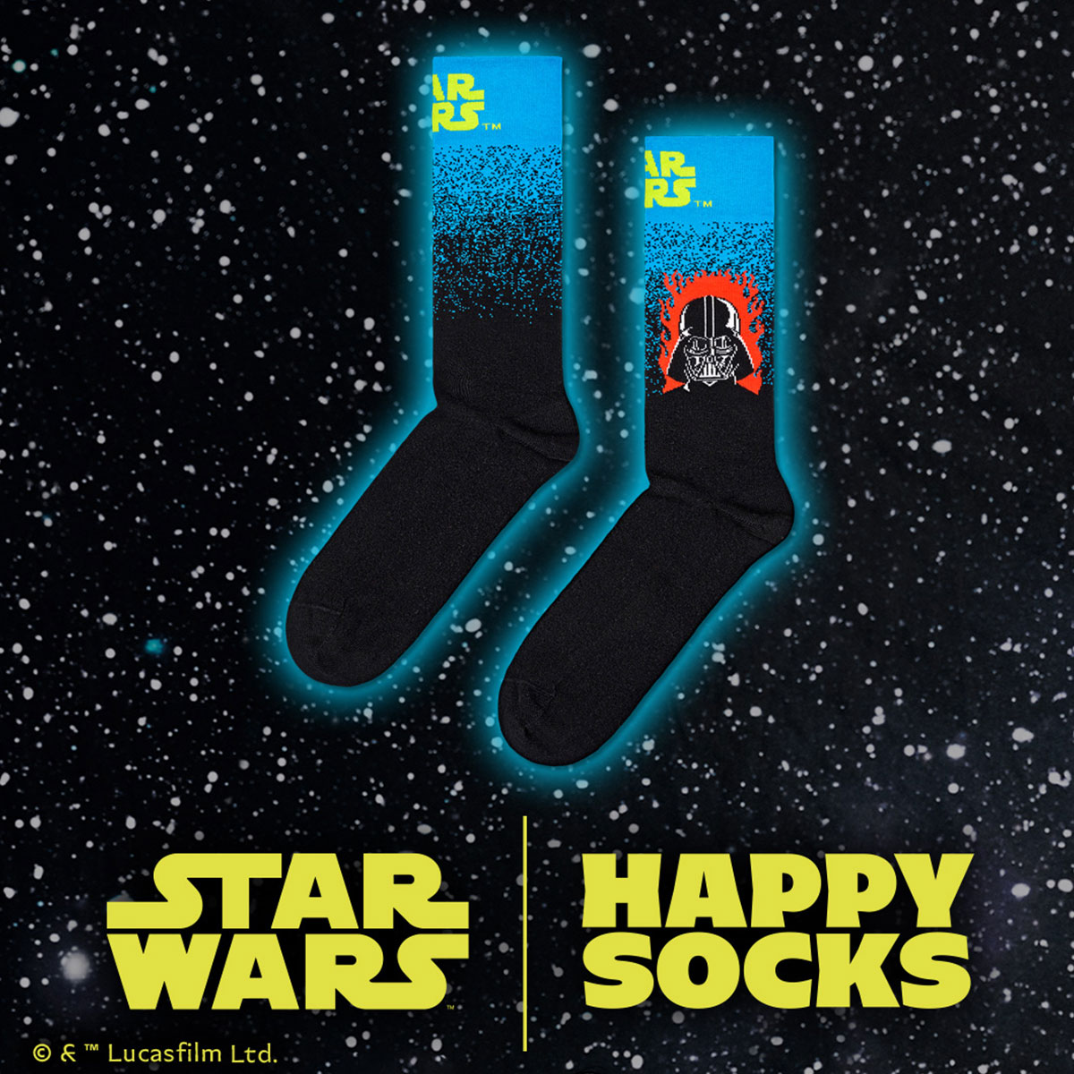 【23FW コラボ】 【Limited】 Happy Socks×Star Wars  Darth Vader Sock ソックス 靴下 <img src='/banner_images/banner_0000000180.gif'>