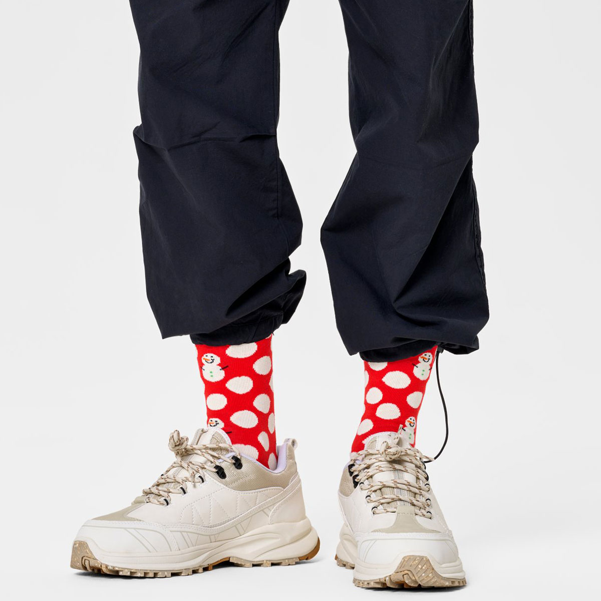 Happy Socks ハッピーソックス Big Dot Snowman （ ビッグ ドット スノーマン ）クルー丈 ソックス 靴下 ユニセックス メンズ ＆ レディース 