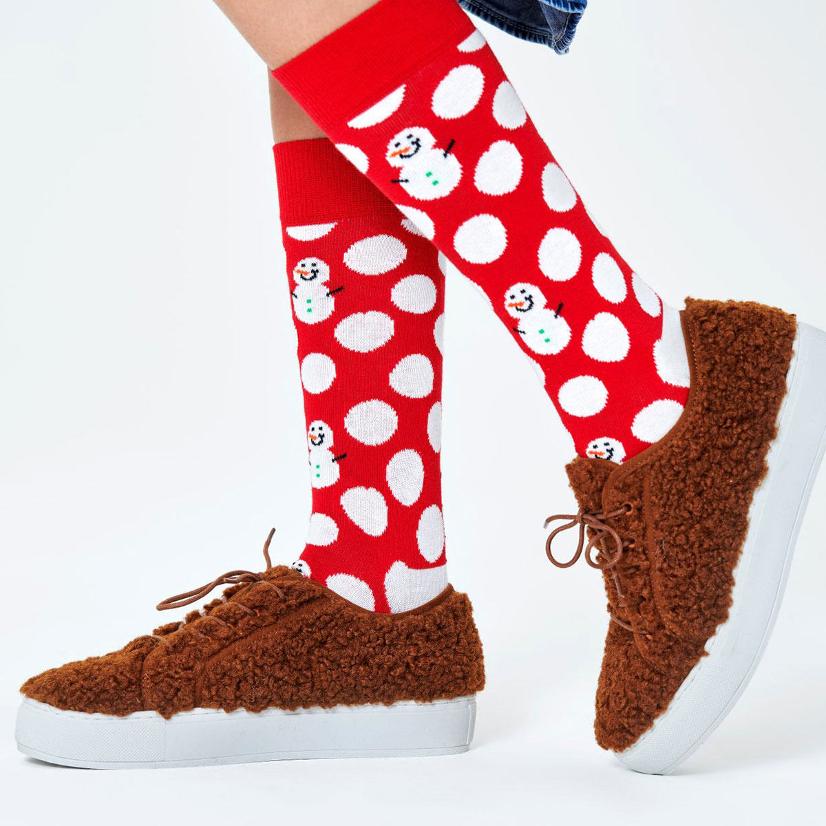 Happy Socks ハッピーソックス Big Dot Snowman （ ビッグ ドット スノーマン ）クルー丈 ソックス 靴下 ユニセックス メンズ ＆ レディース 