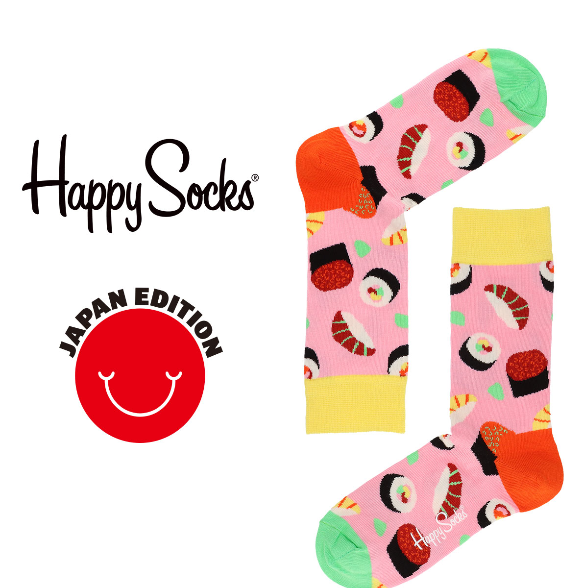 Happy Socks ハッピーソックス SUSHI（スシ） クルー丈 ソックス 靴下 ユニセックス メンズ ＆ レディス