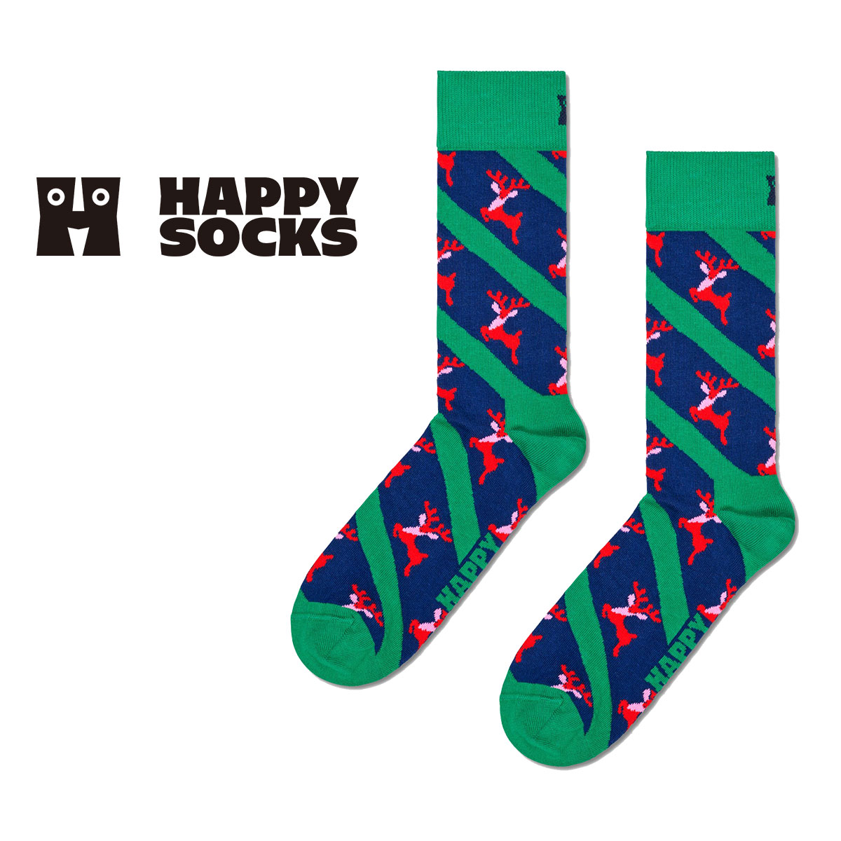 Happy Socks ハッピーソックス Reindeer （ レインディア ）クルー丈 ソックス 靴下 ユニセックス メンズ ＆ レディース