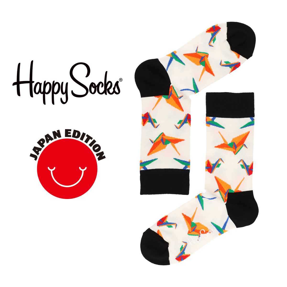 Happy Socks ハッピーソックス ORIGAMI（オリガミ） クルー丈 ソックス 靴下 ユニセックス 23-25.5cm レディース