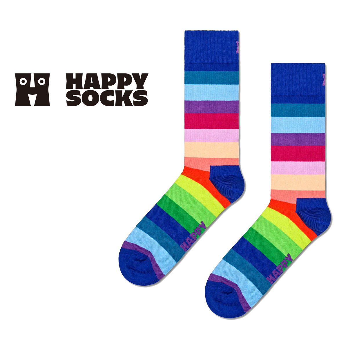 Happy Socks ハッピーソックス Stripe ( ストライプ ) クルー丈 ソックス ユニセックス メンズ ＆ レディス 10240082
