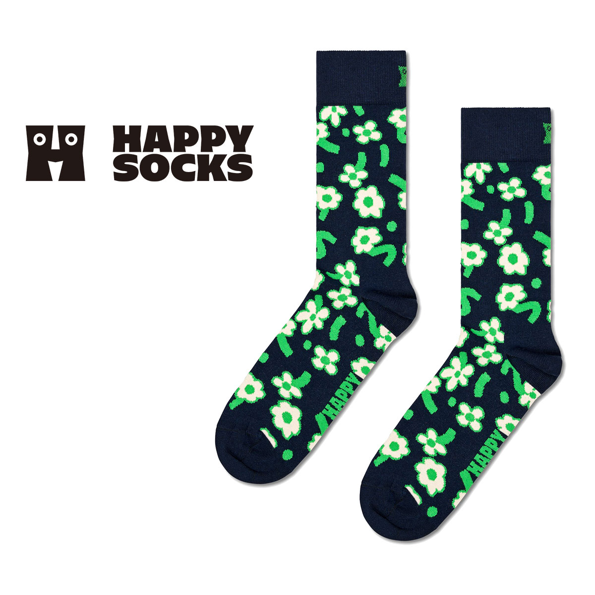 【24SS】Happy Socks ハッピーソックス Dancing Flower ( ダンシング フラワー ) クルー丈 ソックス ユニセックス メンズ ＆ レディース 10240042