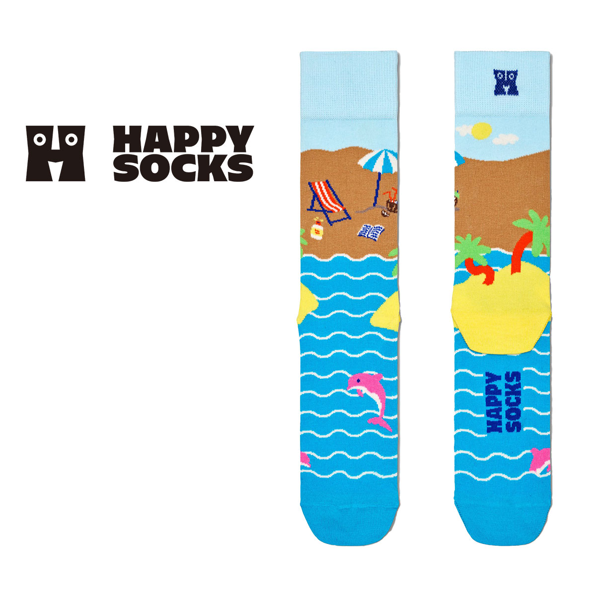 Happy Socks ハッピーソックス Beach Break ( ビーチ ブレイク ) クルー丈 ソックス ユニセックス メンズ ＆ レディス 10240001