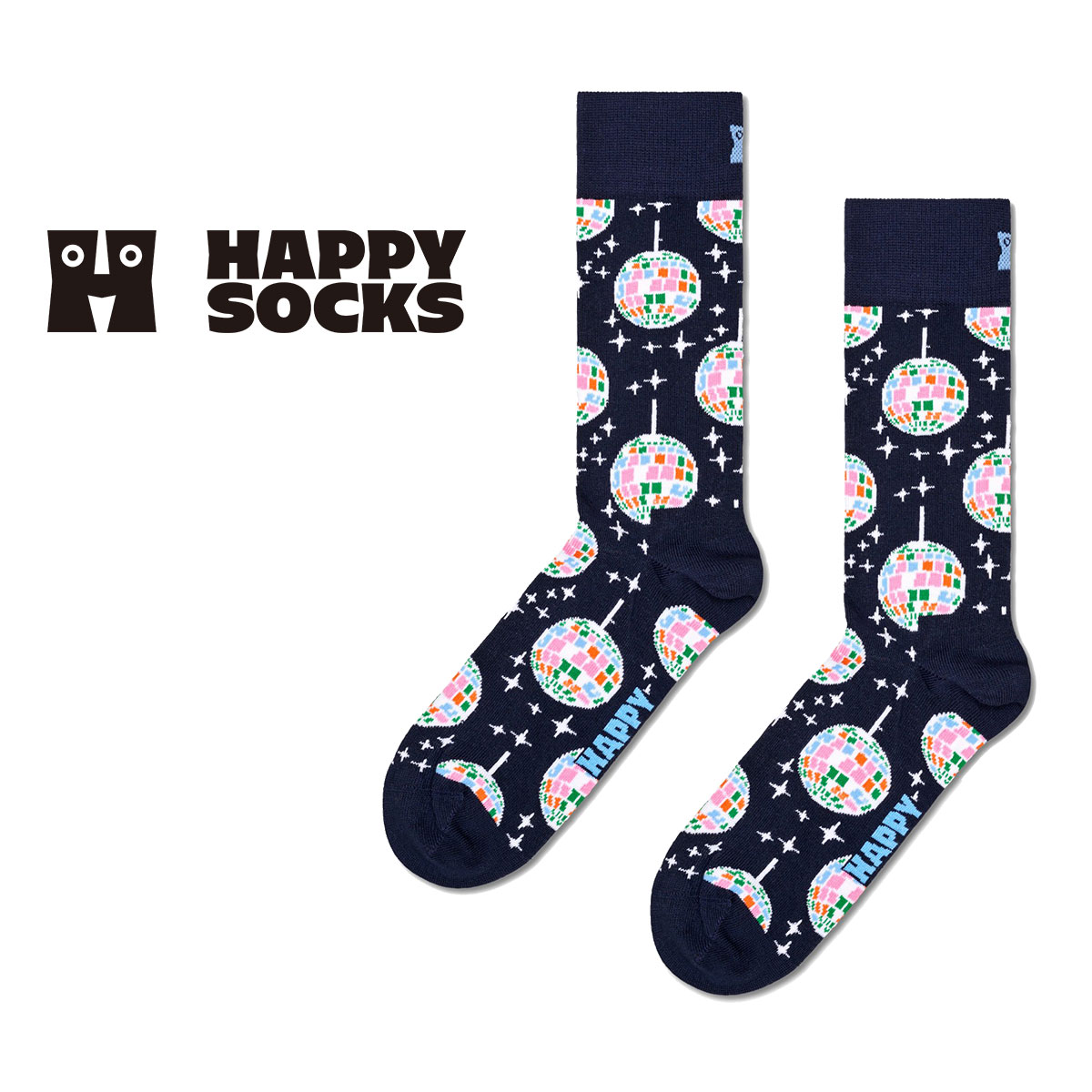 Happy Socks ハッピーソックス Disco Ball ( ディスコボール ) クルー丈 ソックス ユニセックス メンズ ＆ レディス 10240068