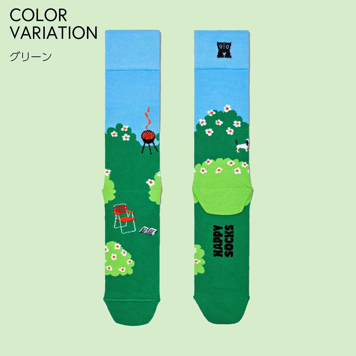 【24SS】Happy Socks ハッピーソックス Garden ( ガーデン ) クルー丈 ソックス ユニセックス メンズ ＆ レディース 10240050