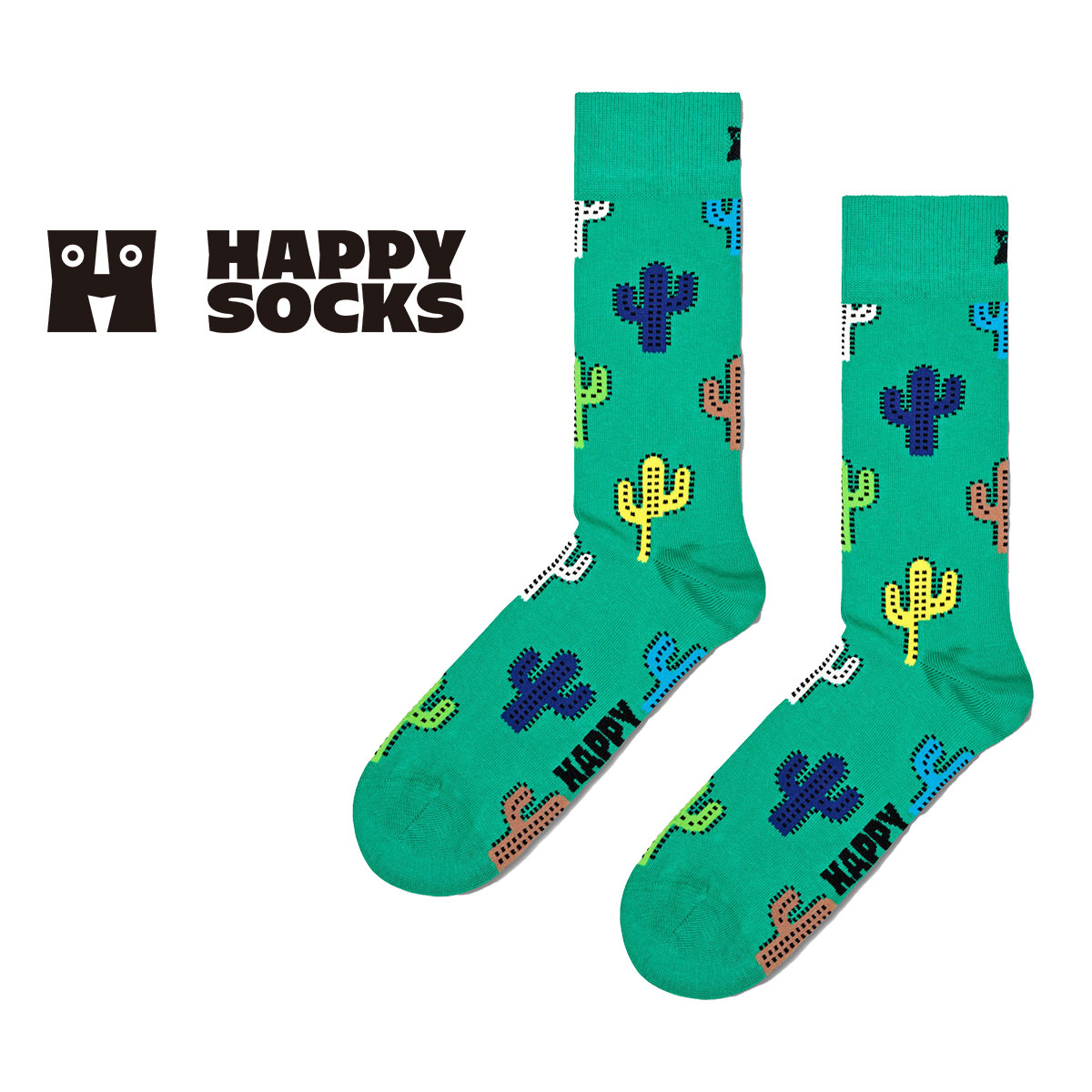 【24SS】Happy Socks ハッピーソックス Cactus ( カクタス ) サボテン クルー丈 ソックス ユニセックス メンズ ＆ レディス 10240005