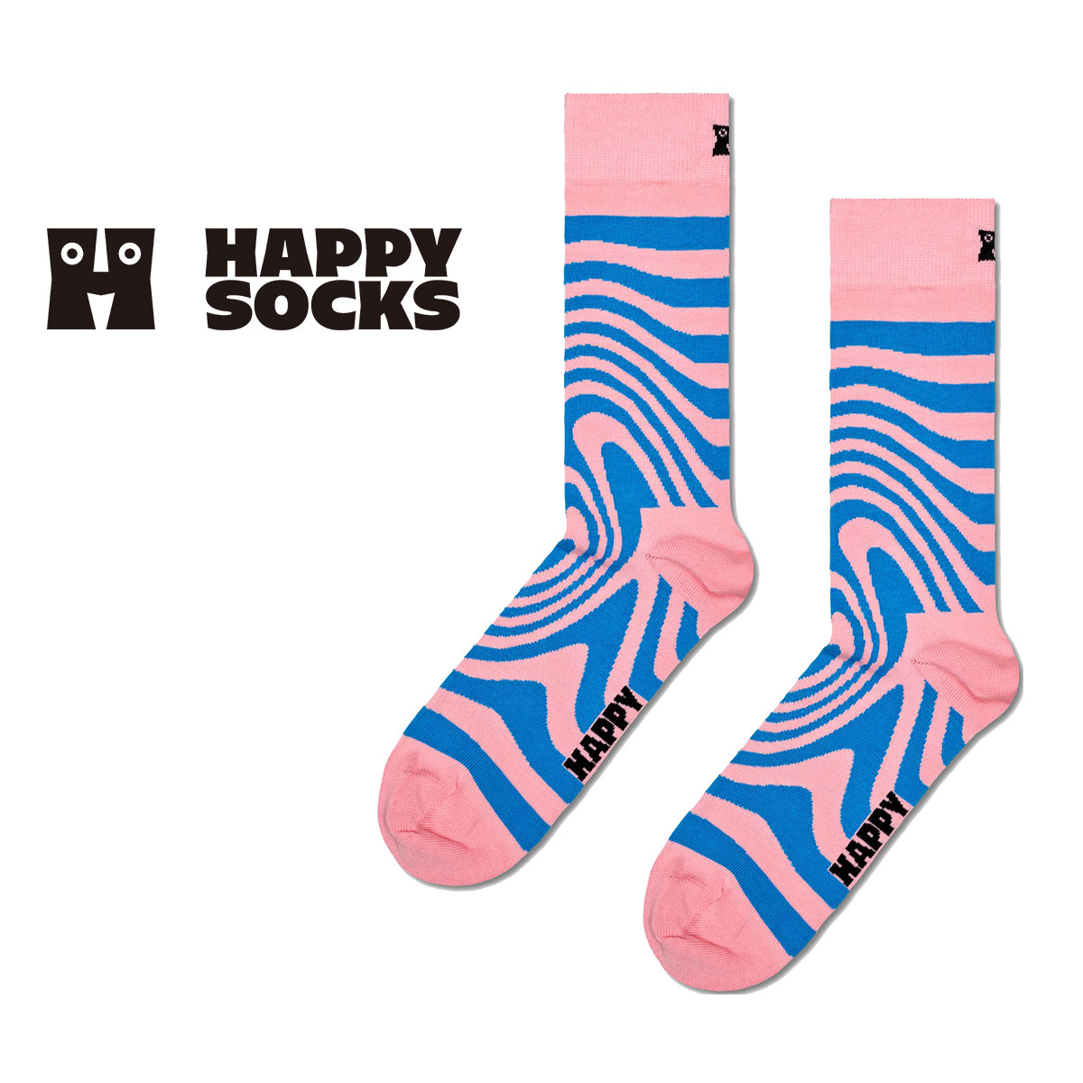 【24SS】Happy Socks ハッピーソックス Dizzy ( ディジー ) ピンク クルー丈 ソックス ユニセックス メンズ ＆ レディス 10240066