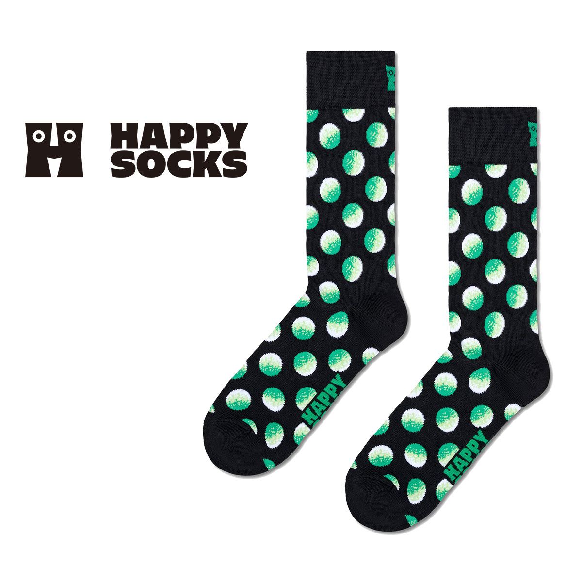 Happy Socks ハッピーソックス Faded Big Dot ( フェード ビック ドット ) クルー丈 ソックス ユニセックス メンズ ＆ レディス 10240085