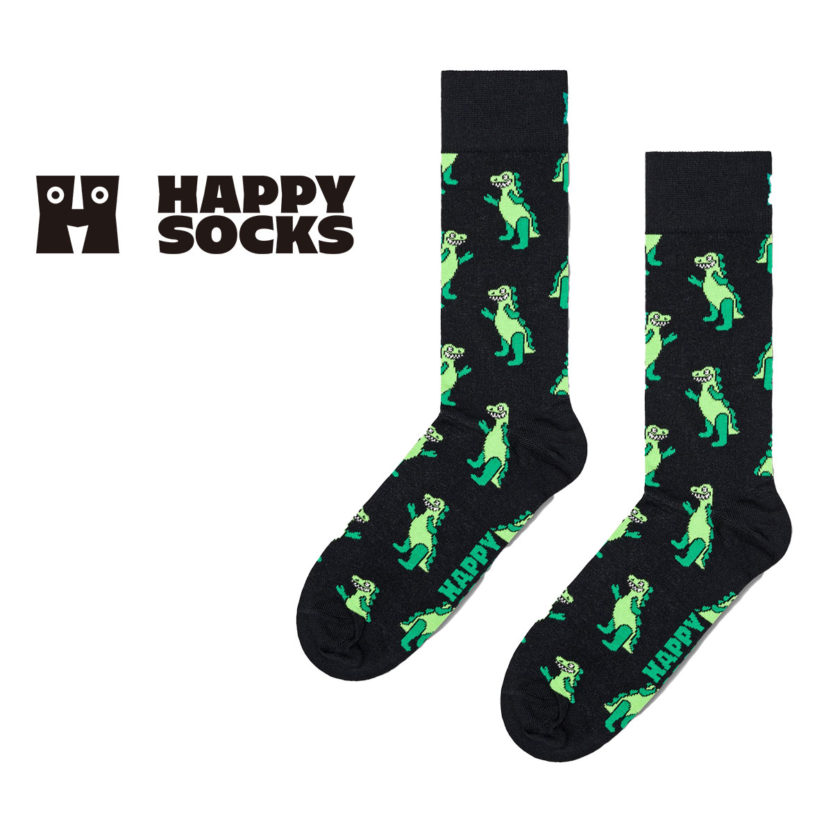 Happy Socks ハッピーソックス Inflatable Dino ( インフレータブル ディノ ) 恐竜 クルー丈 ソックス ユニセックス メンズ ＆ レディース 10240059