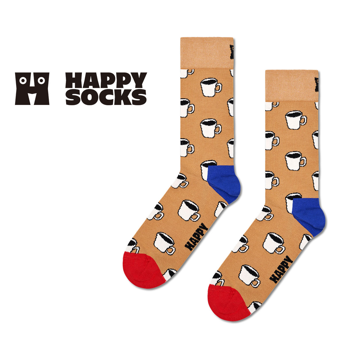 【24SS】Happy Socks ハッピーソックス My Cup Of Tea （ マイ カップ オブ ティー ） クルー丈 綿混 ソックス ユニセックス メンズ ＆ レディス10240015