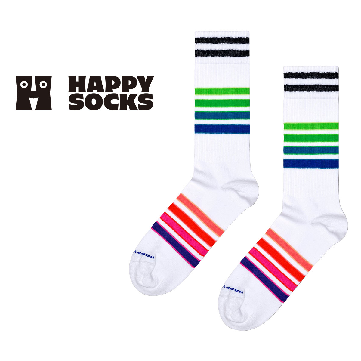 Happy Socks ハッピーソックス Street Stripe Sneaker ( ストリート ストライプ )  クルー丈 ソックス ユニセックス メンズ ＆ レディース スポーツ 10240041