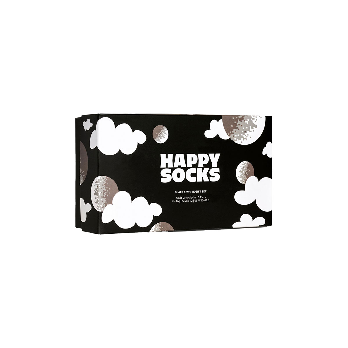 【3足セット】【24SS】Happy Socks ハッピーソックス Black & White 3-Pack Gift Set GIFT BOX 3足組 クルー丈 ソックス ユニセックス メンズ ＆ レディース