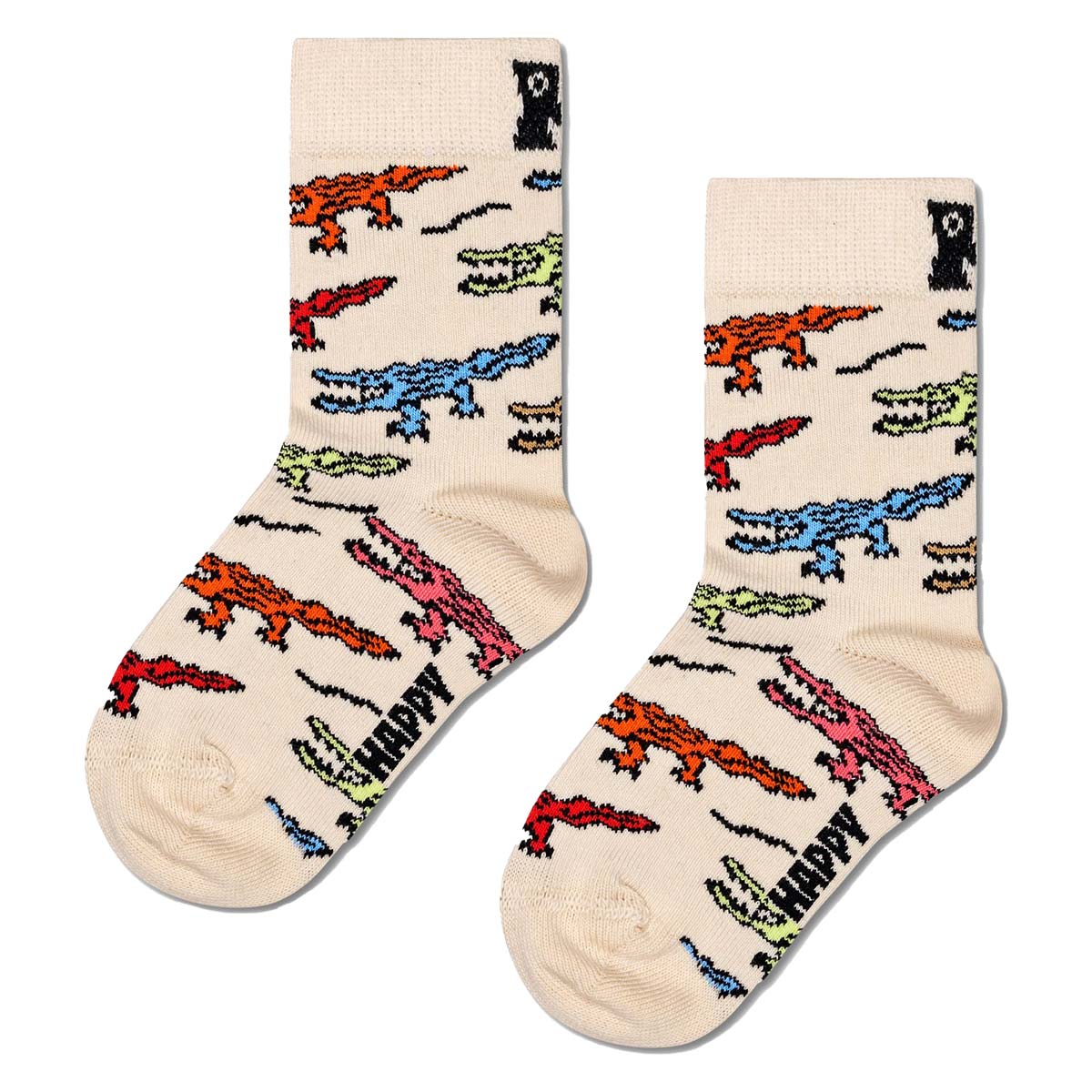 【24SS】Happy Socks ハッピーソックス Kids Crocodile ( クロコダイル ) ワニ 子供 クルー丈 綿混 ソックス KIDS ジュニア キッズ 12240015