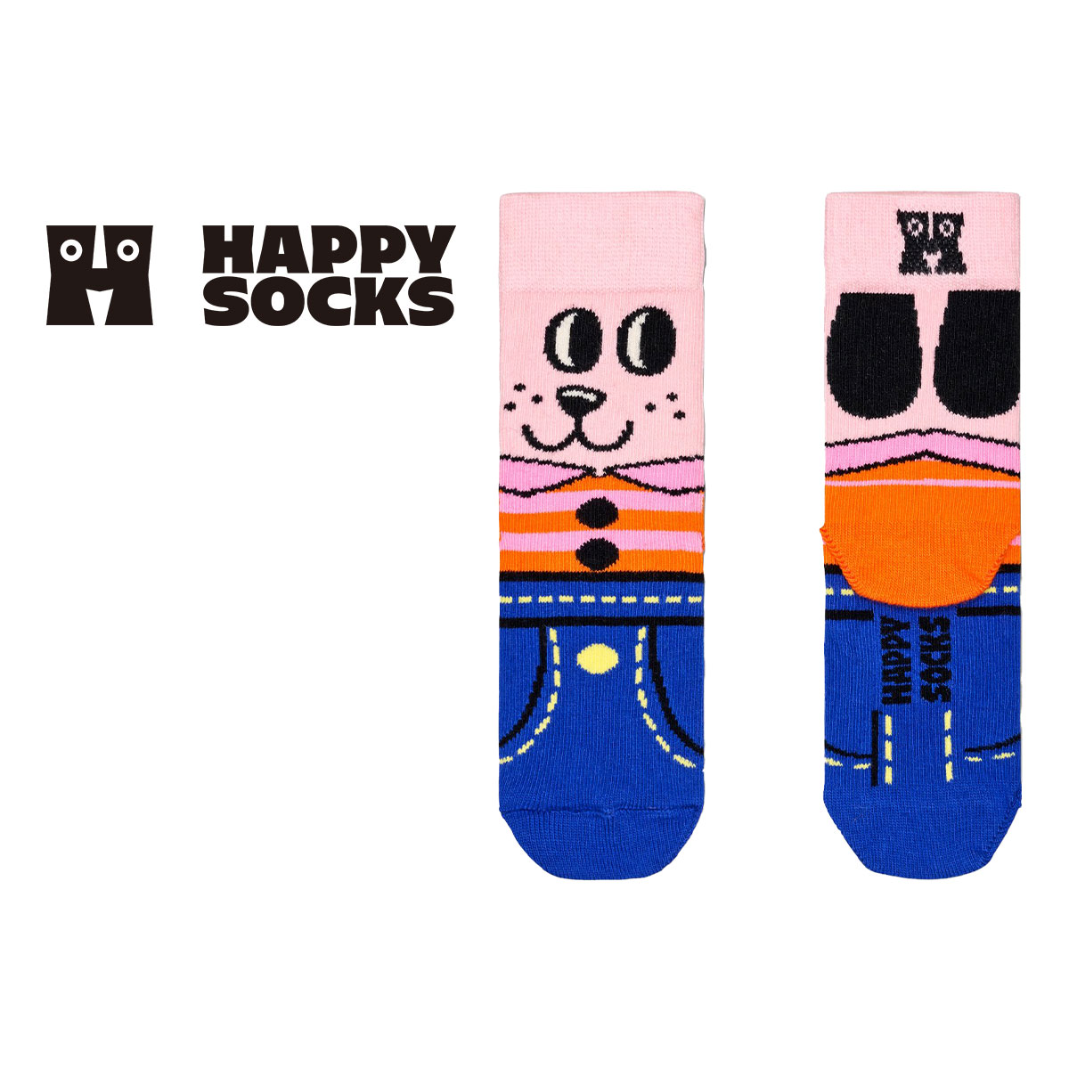 Happy Socks ハッピーソックス Kids Doggo ( ドッゴ ) ドッグ 犬 子供 クルー丈 綿混 ソックス KIDS ジュニア キッズ 12240007