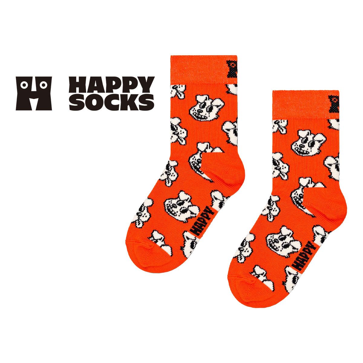 Happy Socks ハッピーソックス Kids Dog ( ドッグ ) 犬 どうぶつ柄 子供 クルー丈 綿混 ソックス KIDS ジュニア キッズ 12240010