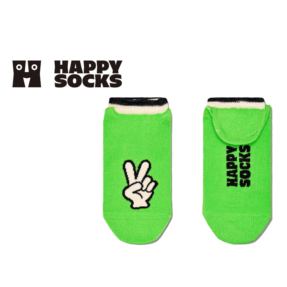 【24SS】Happy Socks ハッピーソックス Peace Sign No Show ( ピースサイン ノー ショウ ) スニーカー丈 ソックス ユニセックス メンズ ＆ レディース 10240114