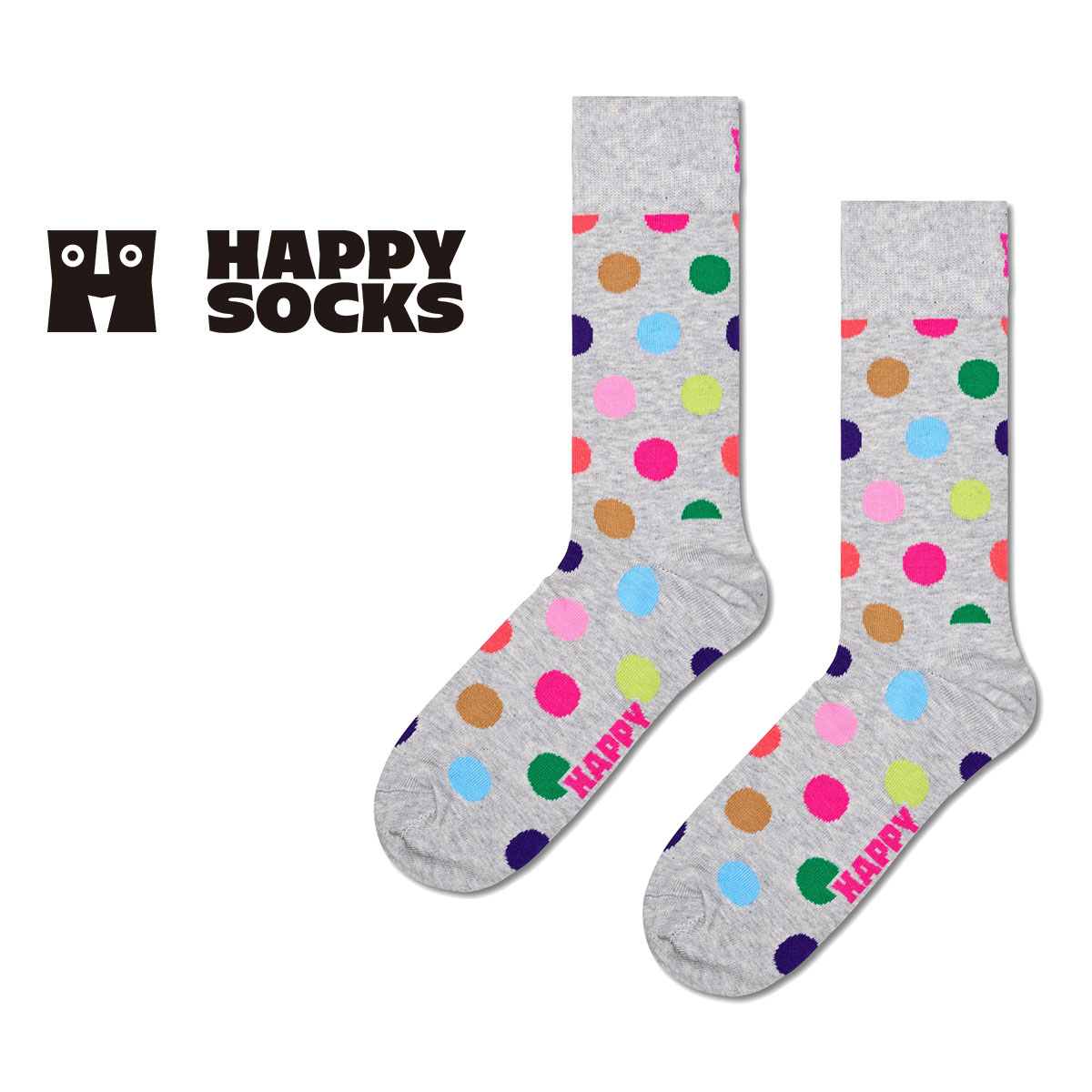 Happy Socks ハッピーソックス Big Dot ( ビッグ ドット ) クルー丈 ソックス ユニセックス メンズ ＆ レディス 10240100