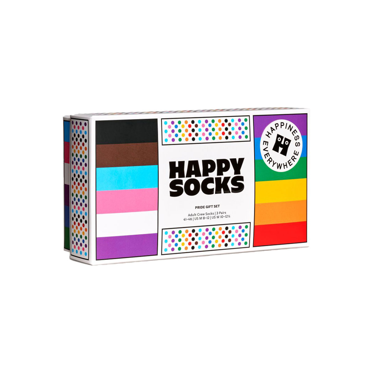 【3足セット】【24SS】Happy Socks ハッピーソックス Pride ( プライド ) 3Pack Gift Set GIFT BOX クルー丈 ソックス ユニセックス メンズ ＆ レディース 10243001