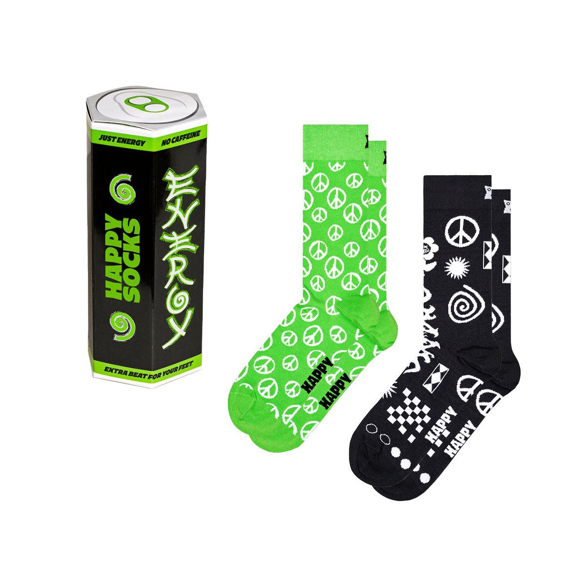 【2足セット】【24SS】Happy Socks ハッピーソックス Energy Drink  3Pack Gift Set GIFT BOX クルー丈 ソックス ユニセックス メンズ ＆ レディース 10243002