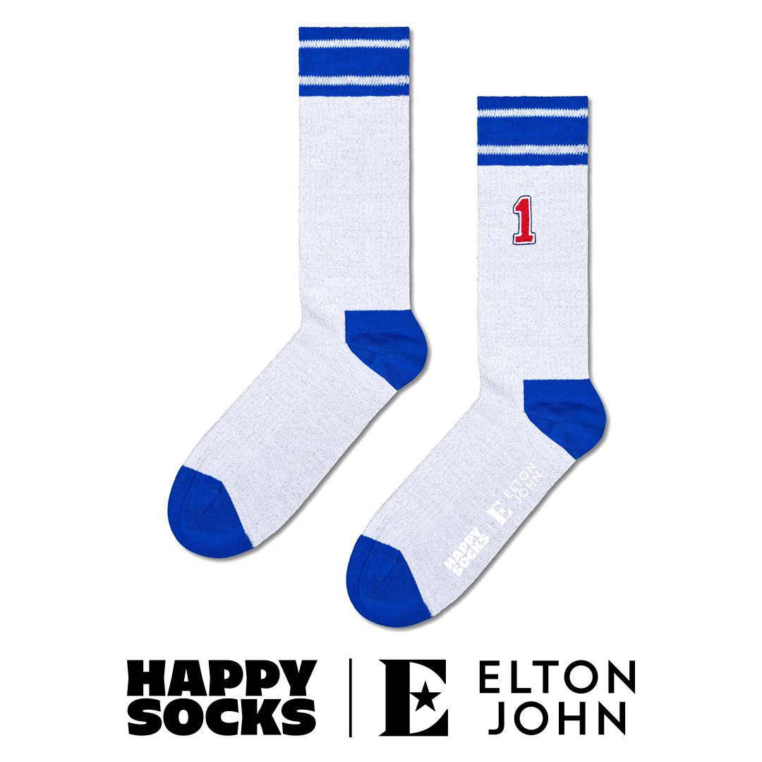 【Limited】Happy Socks × Elton John ( エルトン ジョン ) Elton John Stadium ( エルトンジョン スタジアム ) クルー丈 ソックス ユニセックス メンズ ＆ レディース