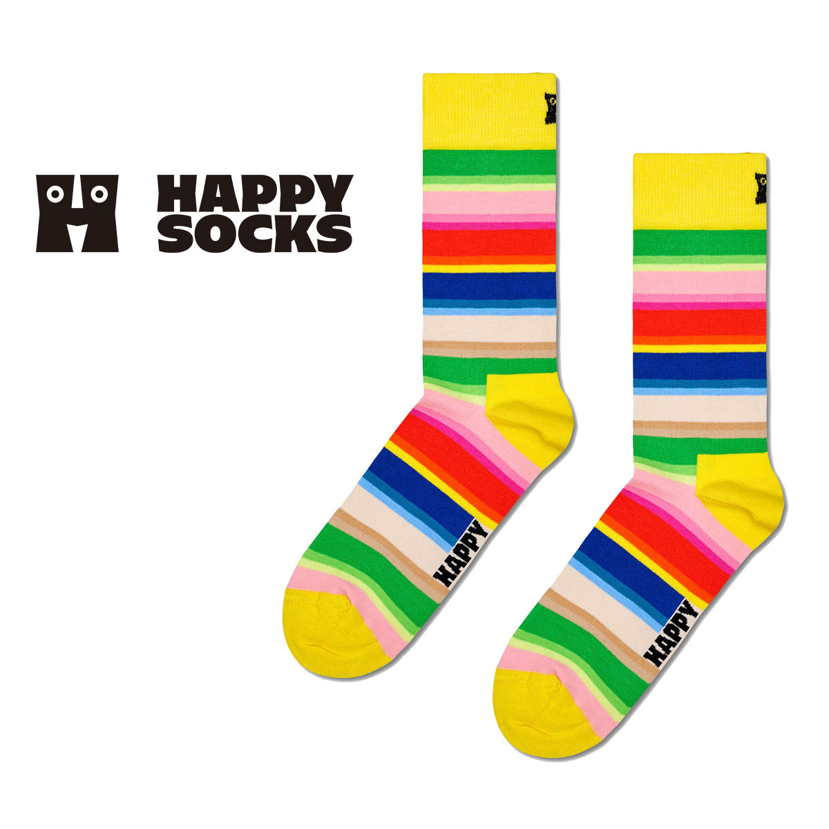 Happy Socks ハッピーソックス Gradient Stripe ( グラデーション ストライプ ) クルー丈 ソックス ユニセックス メンズ ＆ レディス 10240093