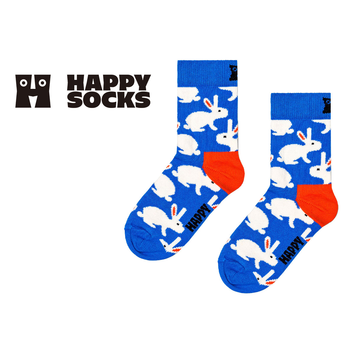Happy Socks ハッピーソックス Kids Bunny ( バニー ) ウサギ 子供 クルー丈 綿混 ソックス KIDS ジュニア キッズ 12240001