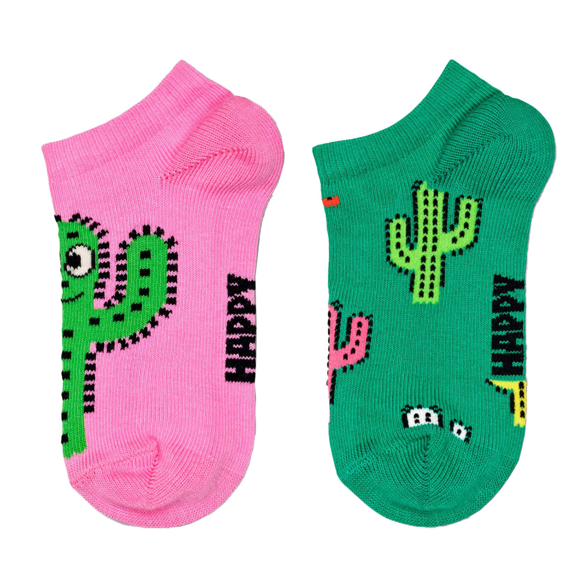 【2足セット】【24SS】Happy Socks ハッピーソックス Kids Cactus ( カクタス ) サボテン柄 2-Pack Low Socks 2足組 子供 スニーカー丈 綿混 ソックス KIDS ジュニア キッズ