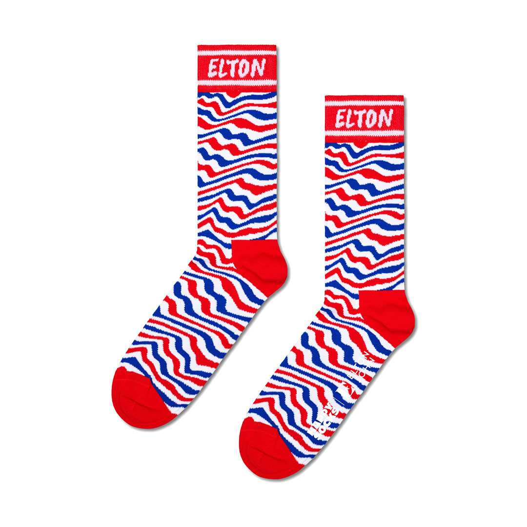 【Limited】【24SS】Happy Socks × Elton John ( エルトン ジョン ) Elton John Striped ( エルトンジョン ストライプ ) クルー丈 ソックス ユニセックス メンズ ＆ レディース 