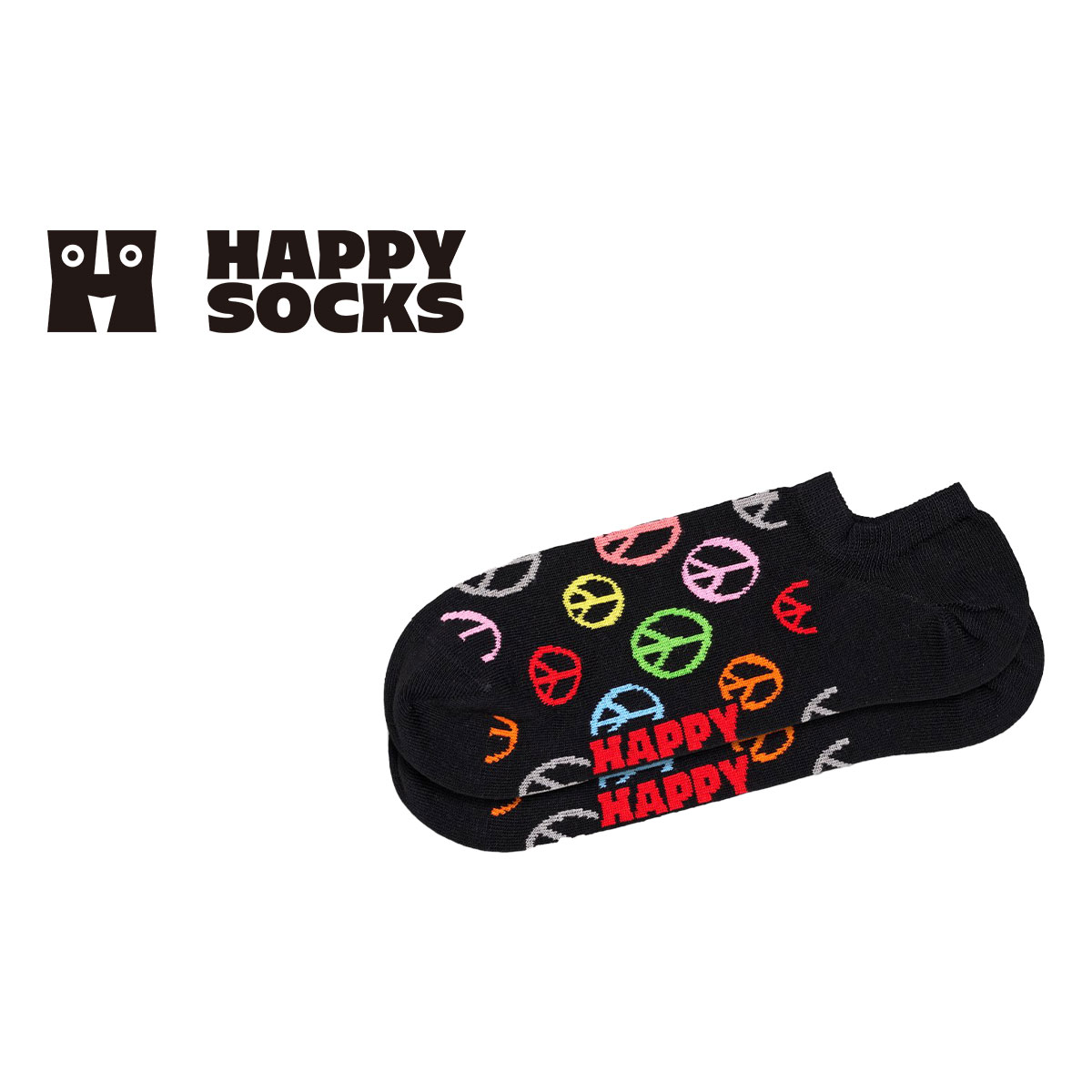 【24SS】Happy Socks ハッピーソックス Peace Show ( ピース ノー ショウ ) スニーカー丈 ソックス ユニセックス メンズ ＆ レディース 10240115