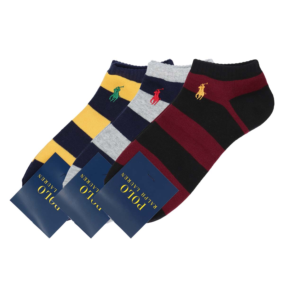 メンズ オーガニックコットン混 クラシックラグビーボーダー スニーカーソックス  <img src='/banner_images/banner_0000000180.gif'>