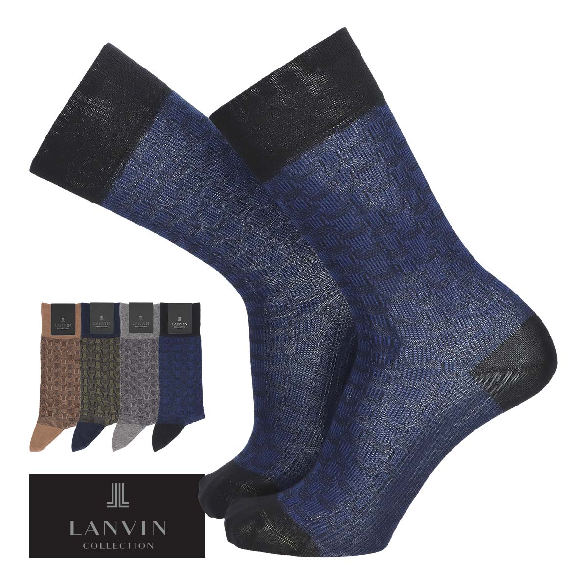 LANVIN COLLECTION モノグラム クルー丈 カジュアル ソックス