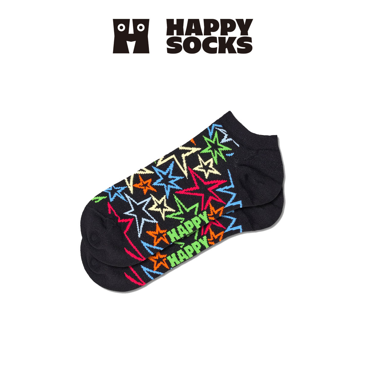 Happy Socks ハッピーソックス  Mega Star(メガスター ) スニーカー丈 ソックス メンズ ＆ レディース  10240222