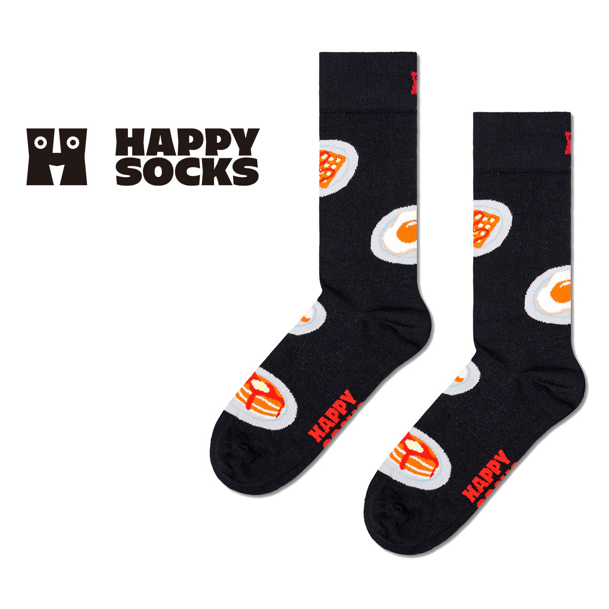 Happy Socks ハッピーソックス  Breakfast(ブレックファースト ) クルー丈 ソックス メンズ ＆ レディース  10240332