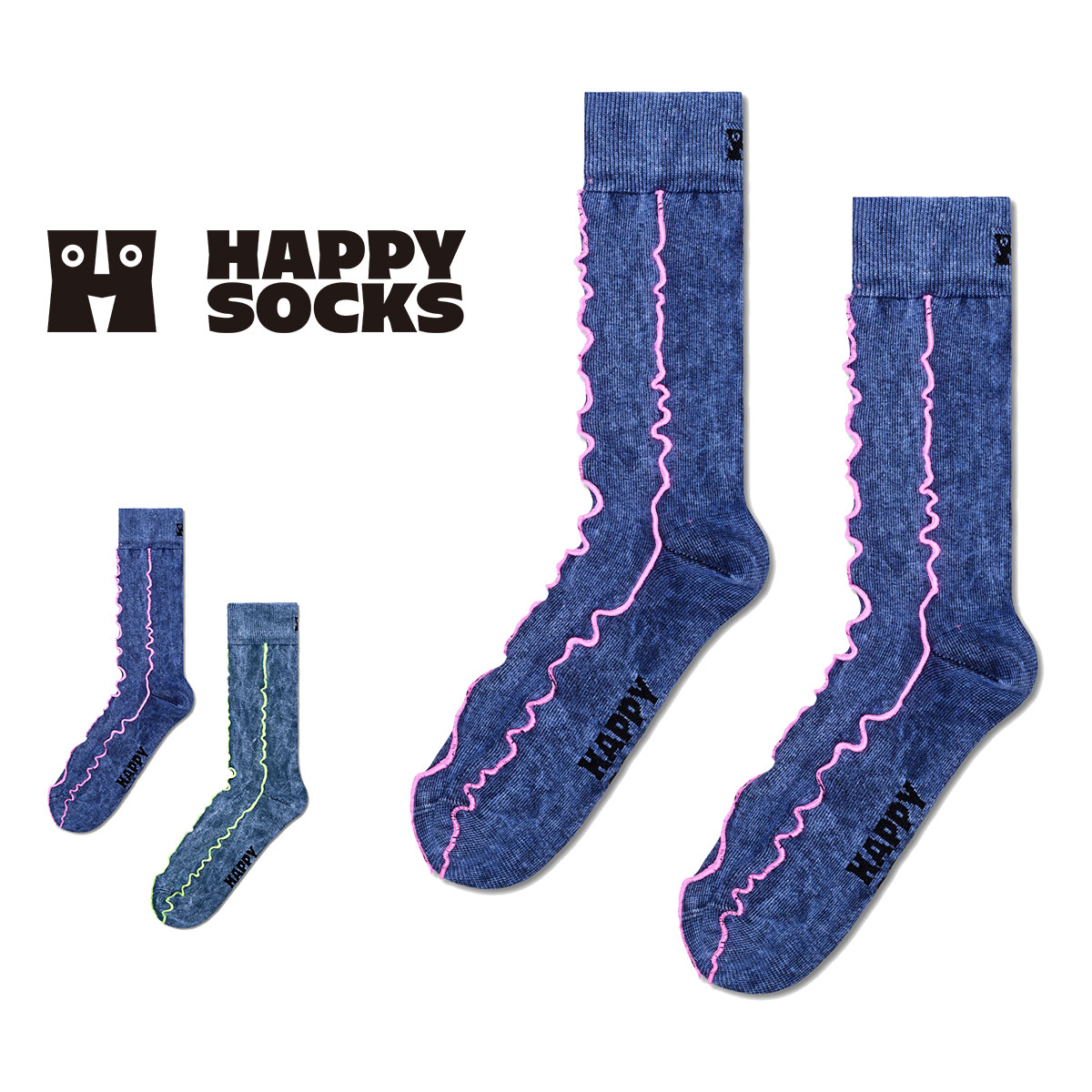 Happy Socks ハッピーソックス  Denim(デニム ) クルー丈 ソックス メンズ ＆ レディース  10240207