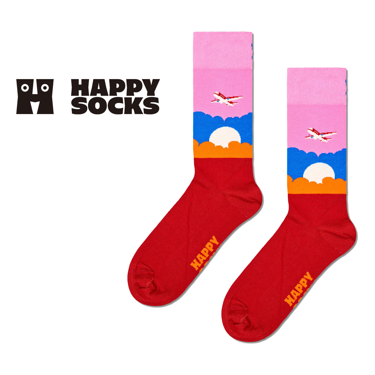 Happy Socks ハッピーソックス  Airplane ( エアプレーン ) クルー丈 ソックス メンズ ＆ レディース   10240404