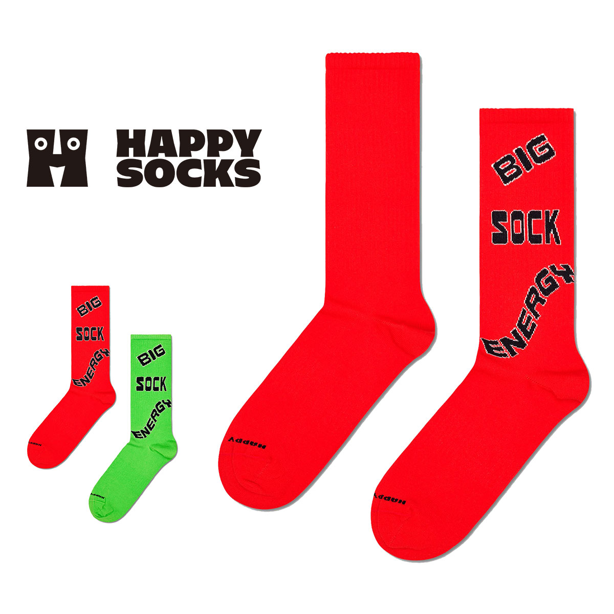 Happy Socks ハッピーソックス  Big Sock Energy Sneaker(ビッグ ソック エナジー ) スポーツ ソックス  メンズ ＆ レディース 10240385